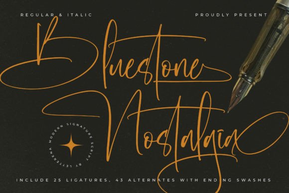 Bluestone Nostalgia: A Modern Script Font for Web Design