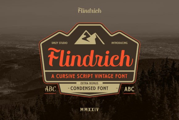Flindrich Typeface: A Vintage Script for Editorial Design